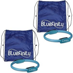 Bluefinity Pilates Ring, Double Handle, Padded, D: 39 cm, Fibreglass, Foam, Yoga Circle, Resistance Ring, Turquoise