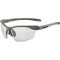 ALPINA Twist Five HR V - Photochrome, Shatterproof & Anti-Fog Sports & Cycling Glasses with 100% UV Protection for Adults, Moon Grey Matt, One Size