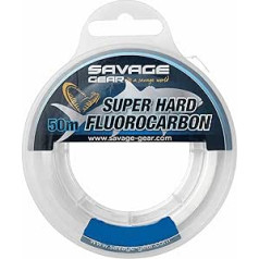 Savage Gear Super Hard 0.60 mm 18.9 kg Fluorocarbon 50 m Leader Line for Sea Mounting, Sea Leader, Leader Line, Fluorocarbon Cord, Line