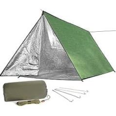 LYN Reusable Survival First Aid Emergency Blanket with Thermal Space Mylar Waterproof and Fire Resistant Features for Car, Camping, Tarpaulin, Hiking, Bushcraft, Mountaineering