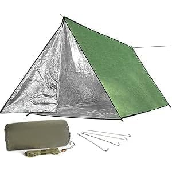 LYN Reusable Survival First Aid Emergency Blanket with Thermal Space Mylar Waterproof and Fire Resistant Features for Car, Camping, Tarpaulin, Hiking, Bushcraft, Mountaineering