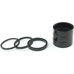 Bike Headset Spacer Stem Headset Spacer 6 Pieces Aluminium Alloy for Trek Schwin cnnondale Giant Merida Scott Yeti Bra Santa Cruz Comencal Road Bike MTB Fit 1 1/8 Inch Stem (Black)