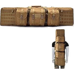 SJASD Gun Case for Long Guns, Rifle Case, Long Gun Case, Soft Padded Rifle Case, with Double Compartment and 3 Large Accessories Bags, for Outdoor Tactical Rifle