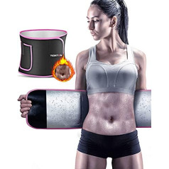 Teseton Waist Trimmer Women Gym Sweat Band Weight Loss Sweat Belt with Phone Pocket Nano Silver Coating