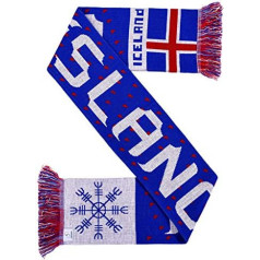 Iceland Island Soccer Knitted Scarf, Red / White / Blue
