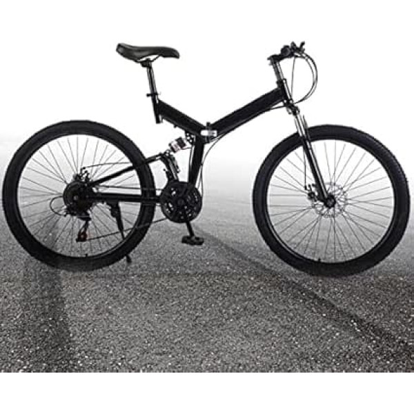 DENEST Mountain Bike 26 Inch Men's Bike, Full Suspension Folding Bike with 21 Speed Gears - Men's Bike, Bicycles with Double Disc Brakes