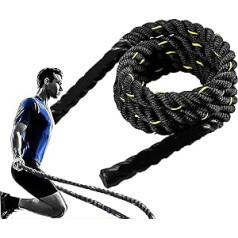 LKZL Fitness Skipping Ropes, 3 m Diameter 50 mm, Heavy Battle Jump Rope, Weighted Sports Training Rope for Men, Women, Gym, Cardio Exercises, Endurance Training