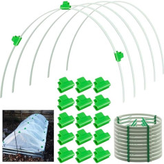 Greenhouse Hoops Pack of 10 200 cm Removable Greenhouse Rings for Plant Cover Polytunnel Greenhouse Tyres Arches Plastic Fibreglass Plant Tunnel for Garden Fabric Garden Stakes