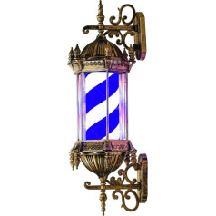 IJQXLA 75 cm Barber Pole Light Salon, klassisches Friseursalon-offenes Schild, Barber Shop Pole Light rot, weiß, blau, schwarz, rotierende Streifen, LED-Licht, Friseurladen-Wandhalterung, Rot und Weiß