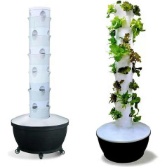 FLTRGO Hydrokultur-Anbausets, Hydroponik-Turm, 6 Etagen, 36 Pods, Garten-Hydrokultur-Anbausystem, Aeroponik-Anbauset, Aquaponik-Pflanzsystem, für Kräuter