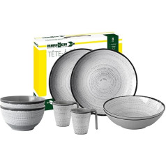 BRUNNER 0830143N.C7X Camping Tableware Set for 2 People Tête-À-Tête Tivoli 8-Piece Set