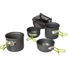 Cool&D Camping Cookware Set Portable Picnic Pot Picnic Pot 4-Piece Cookware Kit for Outdoor Travel Camping 2-3 People
