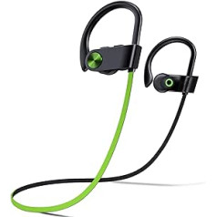 TONEMAC U8 Bluetooth Headphones, Sports In-Ear Headphones with Bluetooth 5.3, Headphones Wireless Deep Bass Stereo with 15 Hours Playtime, IPX7 Waterproof Headphones for Jogging / Running, Green