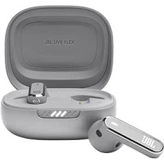 JBL Live Flex - In-Ear Bluetooth Headphones with 40 Hours Battery Life - Noise Cancelling and Waterproof - Silver