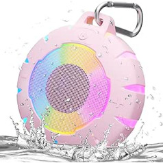 HEYSONG Waterproof Bluetooth Speaker, IPX7 Small Shower Speaker with HD Sound, LED Light, Floating Lightweight Portable Speaker for Travel, Pool, Beach, Cycling, Kayaking