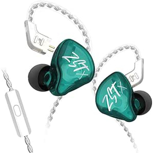 CCA KZ ZST X In-Ear Headphones 1BA 1DD Cable Headphones HiFi Ergonomic Gaming Earbuds with 2-Pin Removable Cable for Singers Musicians Audiophile DJ