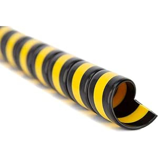 Safeplast Safe-Spirale Duo Cable Protection Hose Protection Spiral Diameter 25 mm Cable Duct Protective Tube for Bundling Hoses, Black/Yellow, 6 m Length