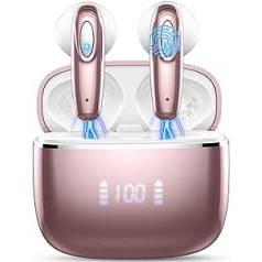 Wireless Bluetooth 5.3 Headphones, 4 ENC Noise Cancelling Bluetooth Headphones In Ear with 14.2 mm Dynamic Driver, 40 Hours Playtime, Bluetooth Earbud, Digital LED Display, Wireless Headphones