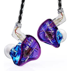 YINYOO KBEAR Storm Professional In-Ear Monitor Headphones for Singers, Drummers, Musicians, Custom Wired In-Ear Headphones IEM, High Resolution Detachable Silver Plated OFC Cable