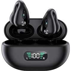 Docooler YYK-Q80 Wireless Earbuds Headphones with Ear Hooks, Built-in 350mAh Battery Clip-on Headphones BT5.3 Headset with HiFi Stereo