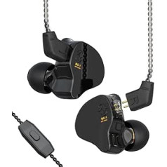 CCZ Melody Headphones Yinyoo Hybrid 1ba 1DD HiFi in Ear Monitors, Deep Bass Lightweight In-Ear Headphones IEM with 4N Cable for Musician/Drummer/Bassist/Guitarist (Black, with Microphone)