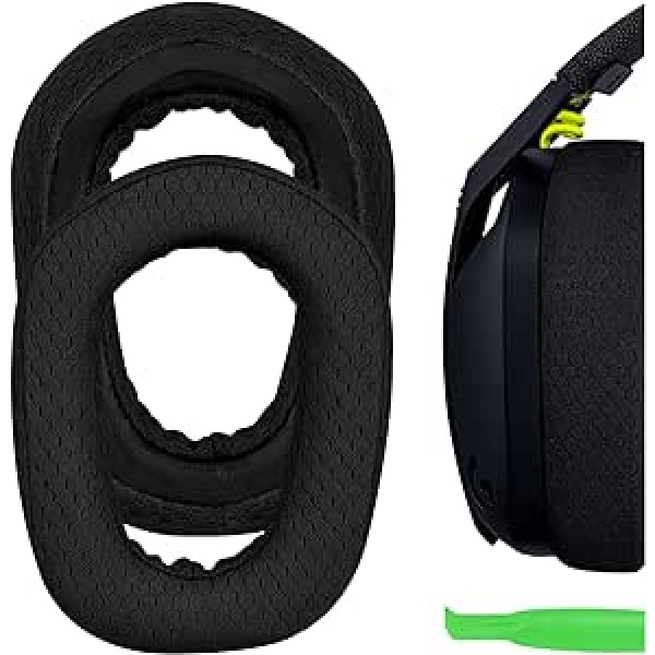 Geekria Comfort Mesh Fabric Replacement Ear Pads for Logitech G435 Headphones Ear Pads, Headset Ear Pads, Ear Cups Repair Parts (Black)