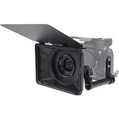 Hersmay Mini Matte Box Clip-on Lens Matte Boxes with 15 mm Rod Clamp for DSLR Mirrorless Camera for Sony A7IV A9 A7 A7R A7S II III IV; for Nikon Z6 Z7 II; R5 R6 M5 M50 GH5 BMPCC 4K 6K Pro