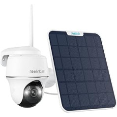 Reolink Argus PT Ultra 4K Solar Surveillance Camera Outdoor Battery + 6 W Solar Panel, 2.4 & 5 GHz WiFi, Standalone, Solar WLAN Camera Outdoor with 8MP UHD Colour Night Vision, AI Detection, No