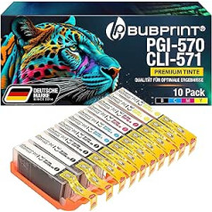 Bubprint 10 Druckerpatronen kompatibel als Ersatz für Canon PGI-570 CLI-571 XL für Pixma MG5700 MG5750 MG5752 MG5753 MG6850 MG6852 MG7750 TS5000 TS5050 TS5053 TS5055 TS6050 TS8050 Multipack