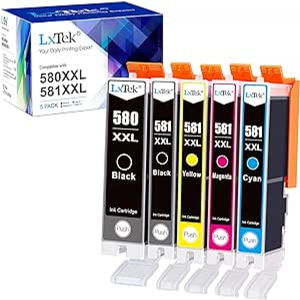 LxTek Printer Cartridges 580 581 Multipack Compatible with Canon TR8550 Printer Cartridges Pixma TR8550 TS6150 TS8150 TS8250 TS6250 TR7550 TS705 TS705a TS8151 TS6151 TS8152 TS9150 TTS9155good TS9550