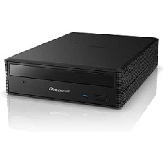 Pioneer External Blu-ray Drive BDR-X13EBK Reliability & 16x BD-R Write Speed USB 3.2 Gen1/2.0 BD/DVD/CD Burner with PureRead 3+ and M-DISC Support
