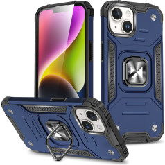 Bruņu maciņš ar pirkstu turētāju iPhone 15 Plus Ring Armor zils