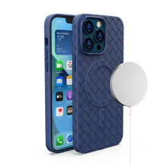 Pīts futrālis iPhone 15 Pro Max ar MagSafe Woven Case, tumši zils