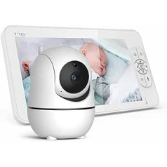 Septpenta Baby Monitor with Camera and Audio, Two-Way Audio Smart Baby Monitor with 7 Inch 1024 x 600 Screen, 960 Feet Long Distance Transmission Video Baby Monitor with Temperature Detection for