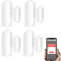 Comboss WiFi Door Sensor Detector, Intelligent Wireless Window Sensor, Real-time Alarm, Compatible with Alexa Google Assistant, Home Security, Door Opening Contact Sensor for Business Burglar Alarm,