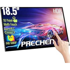 Portable Monitor Touch Screen, 18.5 Inch 1080P 99% sRGB FHD HDR USB HDMI with VESA & Stand 180° Adjustable Portable Monitor, Travel Second Monitor for Computer Laptop Surface PC PS4/PS5 Xbox