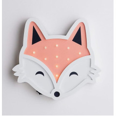 Lights4fun 10 LED Fox Children's Room Night Light Warm White Timer Battery Operated 25 cm