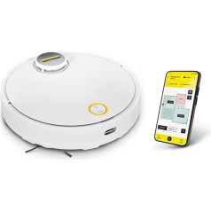 Kärcher RCV 3 Robot Vacuum Cleaner with Wiping Function, Smart App Control, LiDAR Laser Navigation, Mapping, Room and Obstacle Detection, 2500 Pa, 120 min Running Time, for Hard Floors and Carpets,