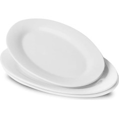 UIBFCWN Large Oval Serving Platter 30x20cm Set of 3 Porcelain Serving Platters Entertaining Party Restaurant Food Meat Sushi Fish Turkey