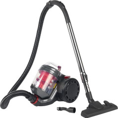 Beldray BEL0700TBVDE Compact Cylinder Vacuum Cleaner - PET Plus+ Bagless Vac, Lightweight Carpet Cleaner, Turbo PET Brush, Crevice Tools/Brush Tools, 2L Container, Washable HEPA Filter, 700W, Red