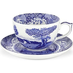 Blue Italian Jumbo Cup and Saucer 20oz Spode