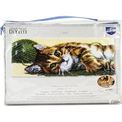 Vervaco Latch Hook Kit: Rug: Playful Cat, Cotton, NA, 67 x 39cm