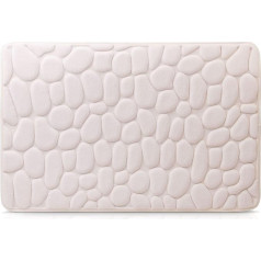 Amago - Microfibre Bath Mat Stone Look 100% Polyester 50 x 80 cm Cream