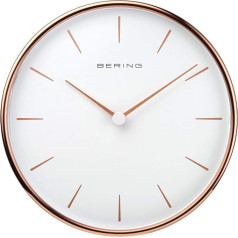 BERING Women's and Men's Wall Clock Quartz Movement - Home Decor Collection with Plastic Glass 90162-64R, Rose Gold, Watch