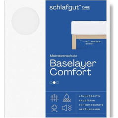 Schlafgut Comfort Molton Mattress Protector 90 x 190 - 100 x 200 cm, 100% Breathable Cotton, Mattress Topper with Elastic Band