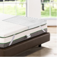 Bedshire Queen Bed Topper 120 x 190 cm French Memory Foam Mattress Height 6 cm with Removable Cover Orthopaedic