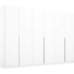 Rauch Möbel Alabama Wardrobe, White, Hinged Door Cupboard, 6 Doors, Includes Classic Accessory Pack of 3 Clothes Rails and 6 Shelves, 271 x 210 x 54 cm (W x H x D)