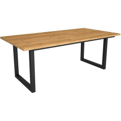 Skraut Home - Dining tables | 10 people | 200 | robust and stable thanks to its structure and solid legs | ideal for family gatherings | oak | industrial style