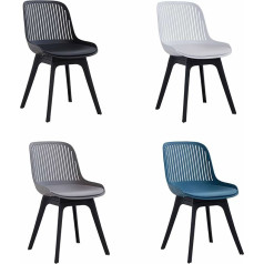 Grandca Home Modern Dining Chairs Set of 4 Office Kitchen Chairs with Polypropylene Legs Padded Seat Cushion Mix