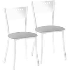 Astimesa SCMGGR Two Kitchen Chairs, Metal, Grey, Altura de asiento 45 cms